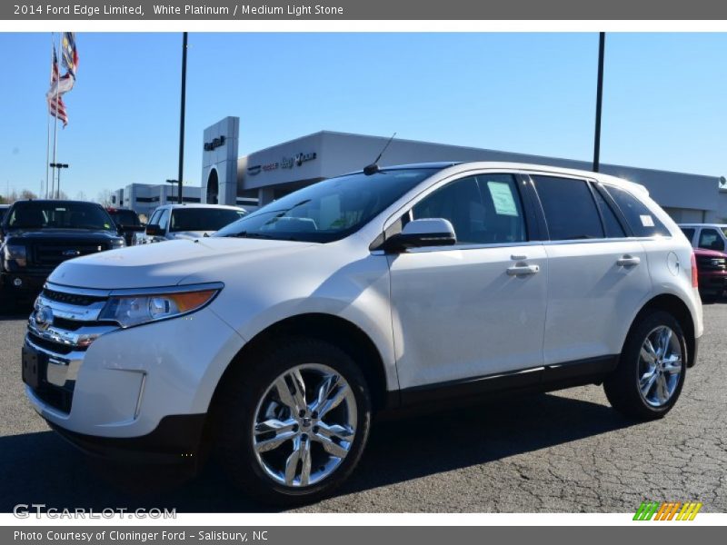 White Platinum / Medium Light Stone 2014 Ford Edge Limited