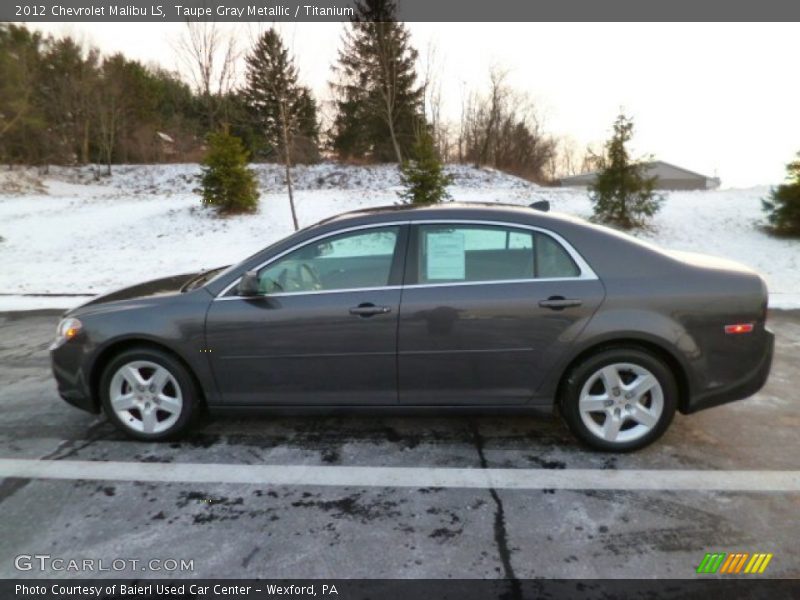 Taupe Gray Metallic / Titanium 2012 Chevrolet Malibu LS
