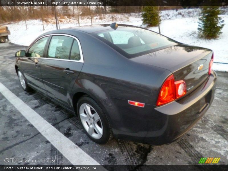 Taupe Gray Metallic / Titanium 2012 Chevrolet Malibu LS