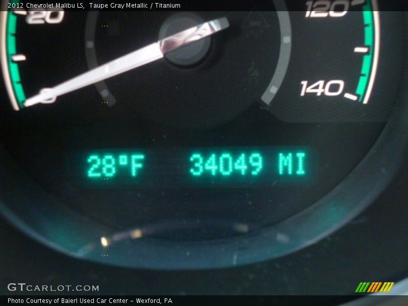 Taupe Gray Metallic / Titanium 2012 Chevrolet Malibu LS