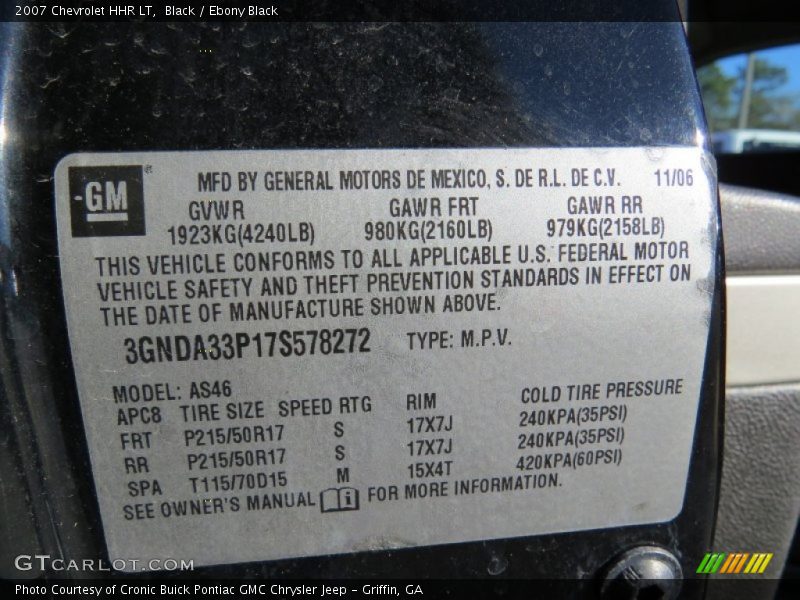 Black / Ebony Black 2007 Chevrolet HHR LT