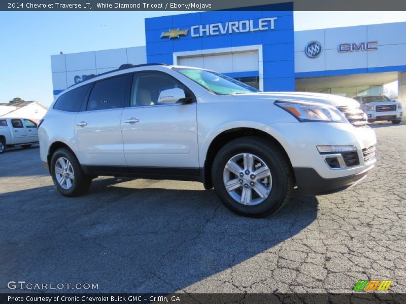 White Diamond Tricoat / Ebony/Mojave 2014 Chevrolet Traverse LT
