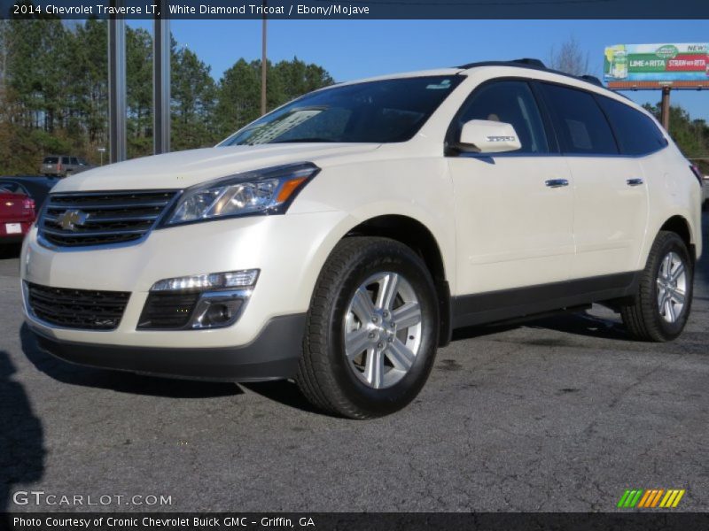 White Diamond Tricoat / Ebony/Mojave 2014 Chevrolet Traverse LT