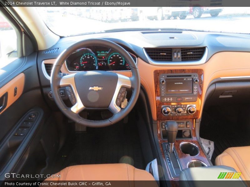 White Diamond Tricoat / Ebony/Mojave 2014 Chevrolet Traverse LT