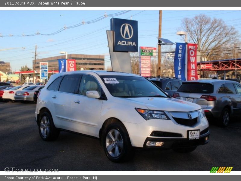 Aspen White Pearl / Taupe 2011 Acura MDX