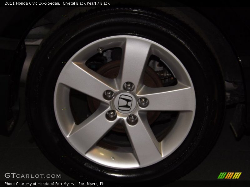 Crystal Black Pearl / Black 2011 Honda Civic LX-S Sedan