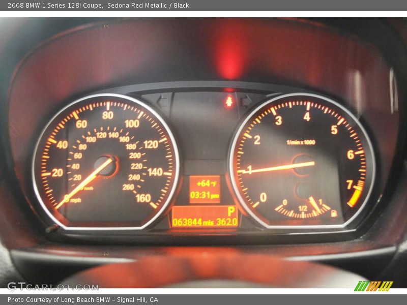 Sedona Red Metallic / Black 2008 BMW 1 Series 128i Coupe