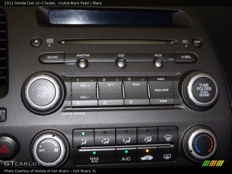 Crystal Black Pearl / Black 2011 Honda Civic LX-S Sedan