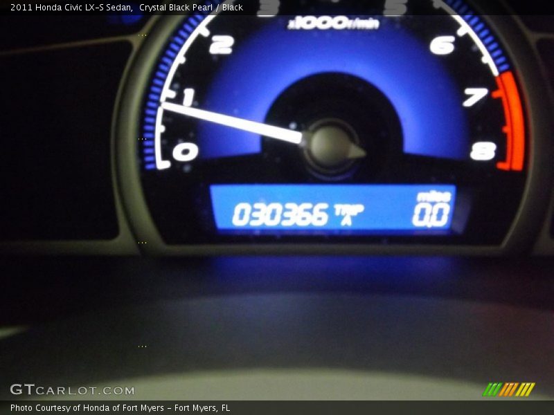 Crystal Black Pearl / Black 2011 Honda Civic LX-S Sedan
