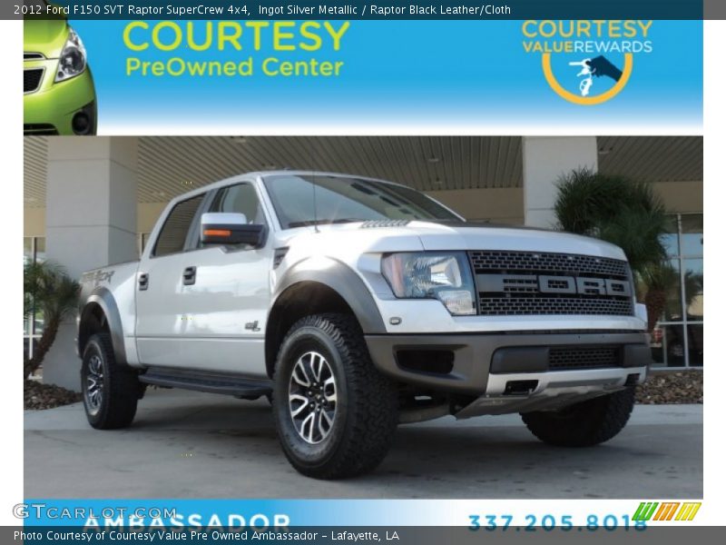 Ingot Silver Metallic / Raptor Black Leather/Cloth 2012 Ford F150 SVT Raptor SuperCrew 4x4