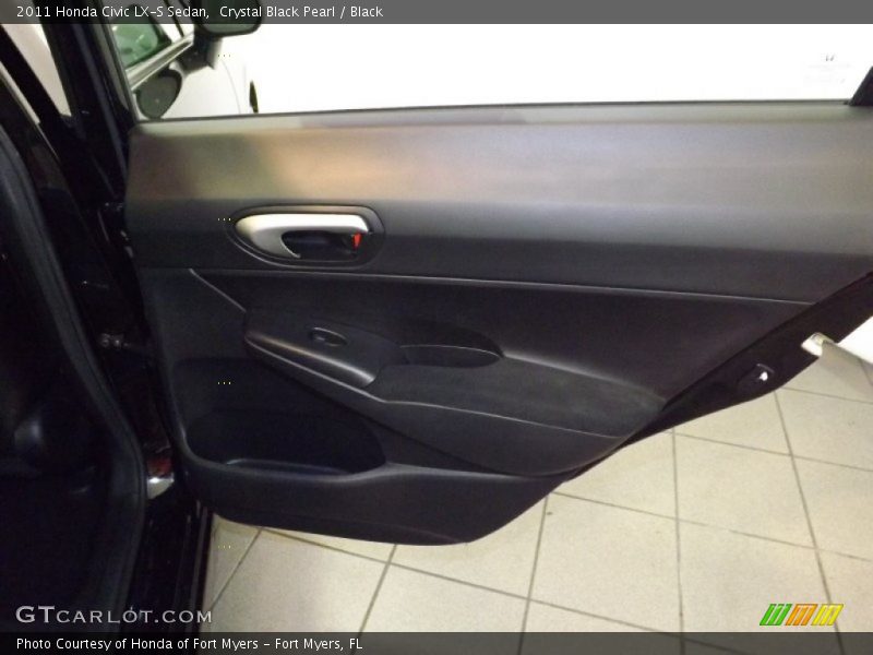 Crystal Black Pearl / Black 2011 Honda Civic LX-S Sedan