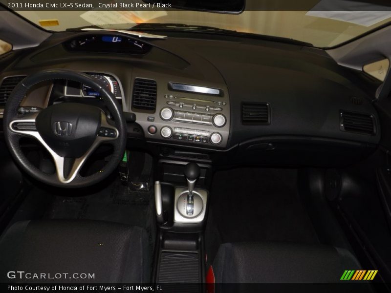 Crystal Black Pearl / Black 2011 Honda Civic LX-S Sedan
