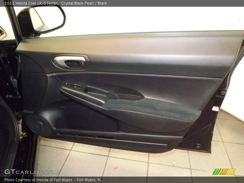 Crystal Black Pearl / Black 2011 Honda Civic LX-S Sedan