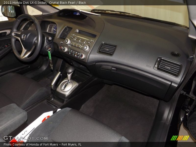 Crystal Black Pearl / Black 2011 Honda Civic LX-S Sedan