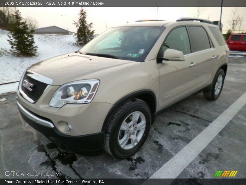 Gold Mist Metallic / Ebony 2009 GMC Acadia SLT AWD