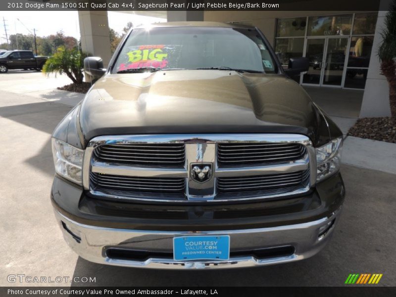 Sagebrush Pearl / Light Pebble Beige/Bark Brown 2012 Dodge Ram 1500 SLT Quad Cab 4x4