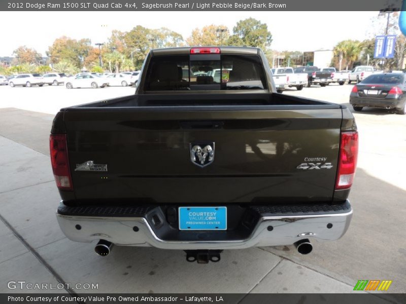 Sagebrush Pearl / Light Pebble Beige/Bark Brown 2012 Dodge Ram 1500 SLT Quad Cab 4x4