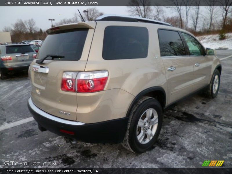 Gold Mist Metallic / Ebony 2009 GMC Acadia SLT AWD