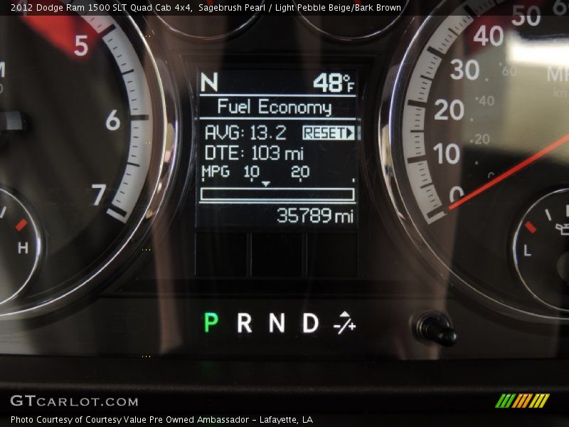 Sagebrush Pearl / Light Pebble Beige/Bark Brown 2012 Dodge Ram 1500 SLT Quad Cab 4x4