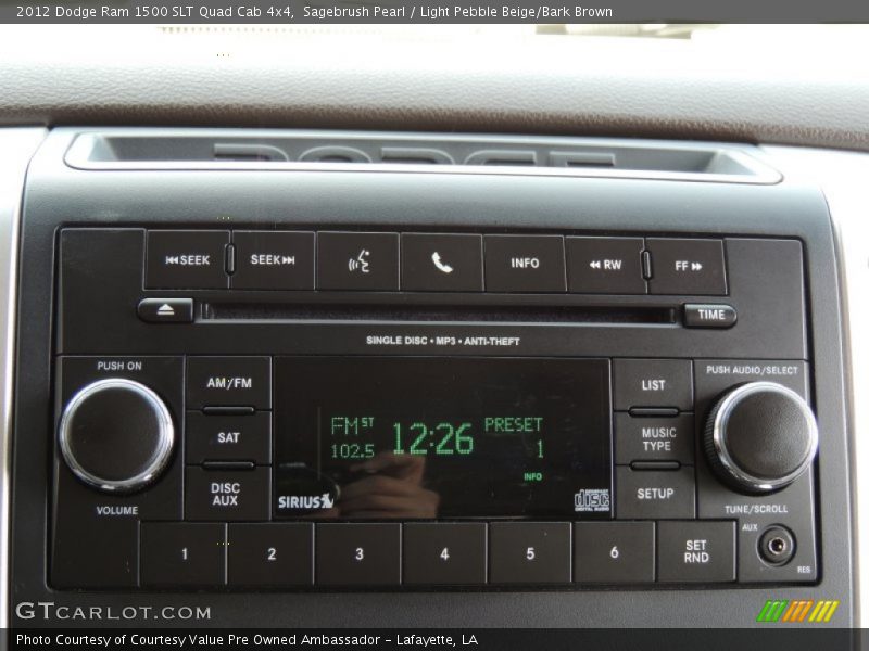 Sagebrush Pearl / Light Pebble Beige/Bark Brown 2012 Dodge Ram 1500 SLT Quad Cab 4x4