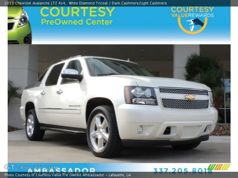 White Diamond Tricoat / Dark Cashmere/Light Cashmere 2011 Chevrolet Avalanche LTZ 4x4