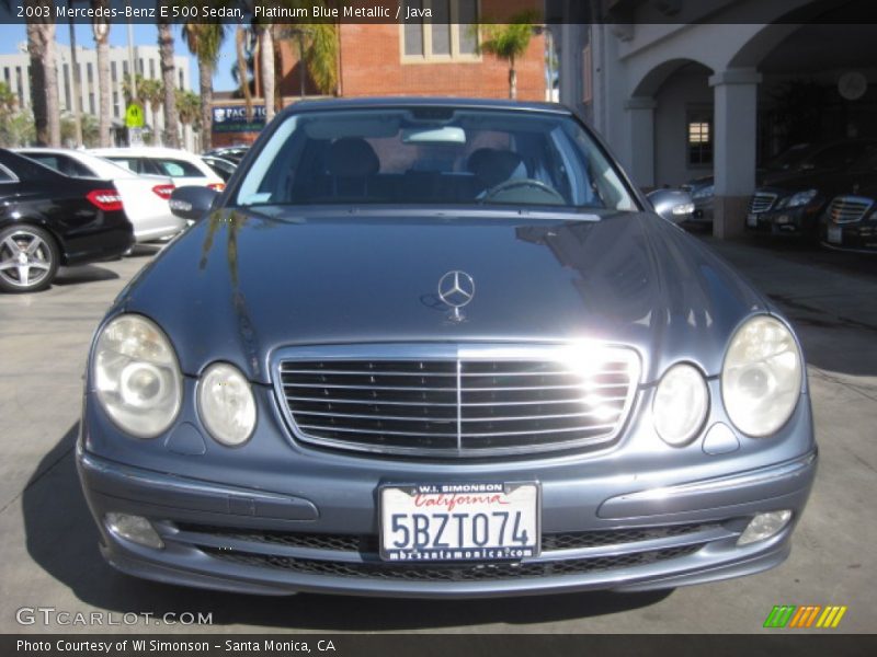 Platinum Blue Metallic / Java 2003 Mercedes-Benz E 500 Sedan