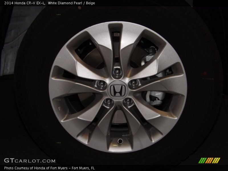 White Diamond Pearl / Beige 2014 Honda CR-V EX-L