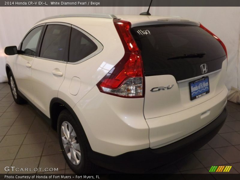 White Diamond Pearl / Beige 2014 Honda CR-V EX-L