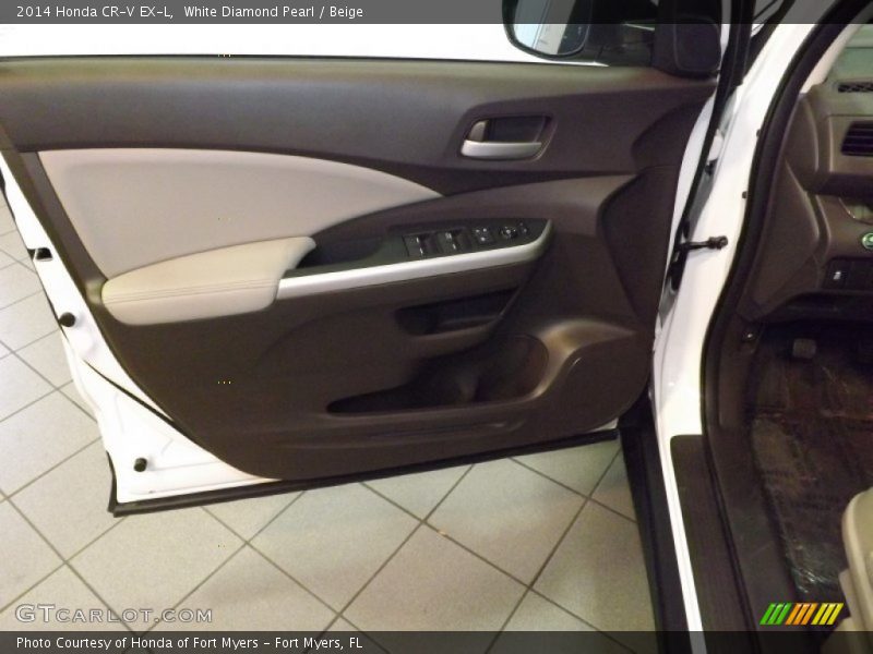 White Diamond Pearl / Beige 2014 Honda CR-V EX-L