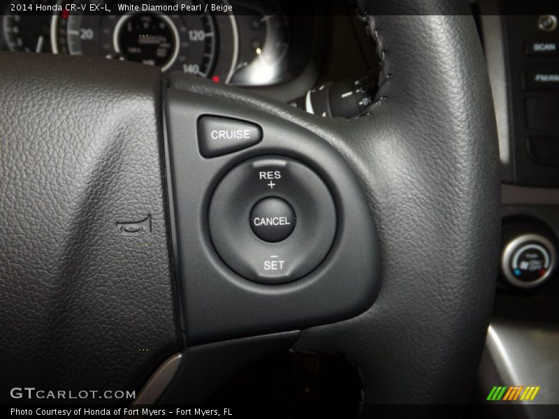 White Diamond Pearl / Beige 2014 Honda CR-V EX-L