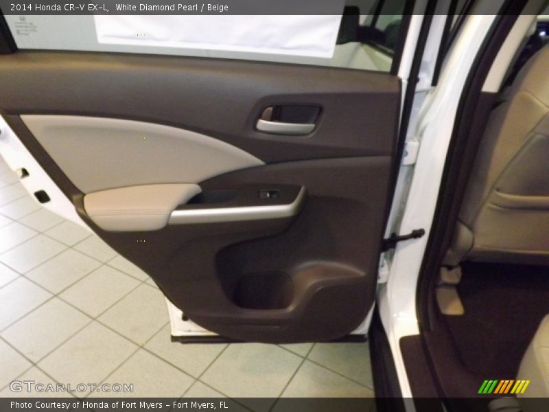 White Diamond Pearl / Beige 2014 Honda CR-V EX-L