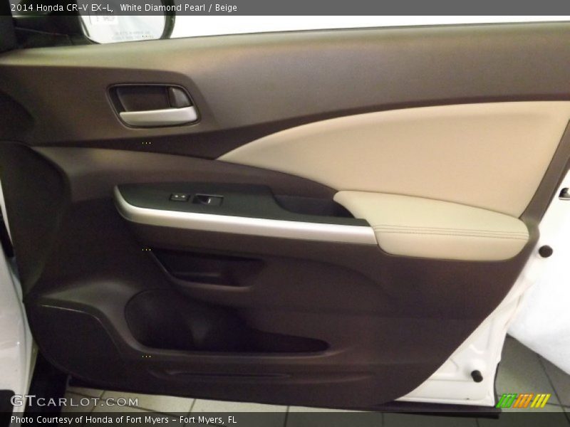 White Diamond Pearl / Beige 2014 Honda CR-V EX-L