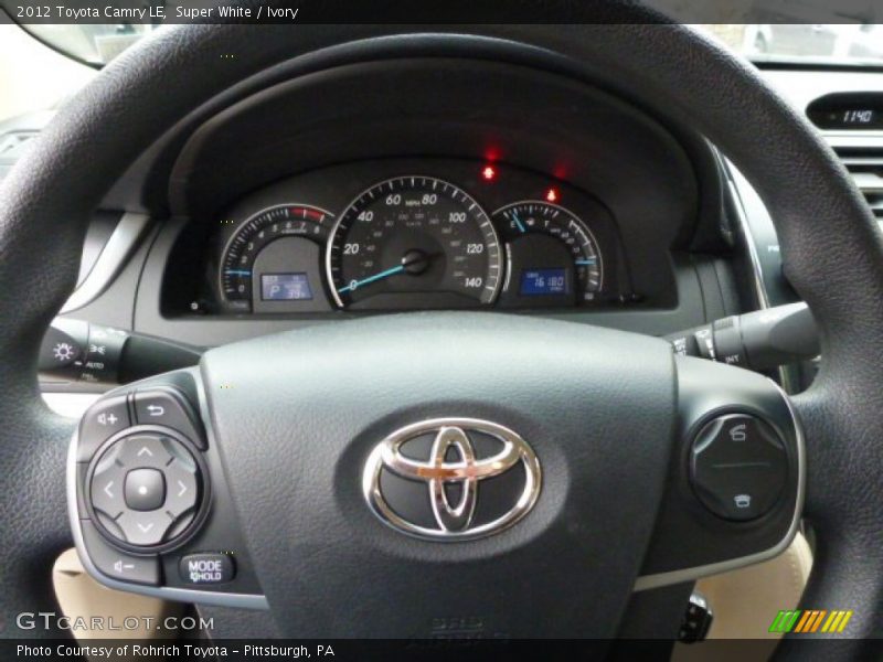 Super White / Ivory 2012 Toyota Camry LE