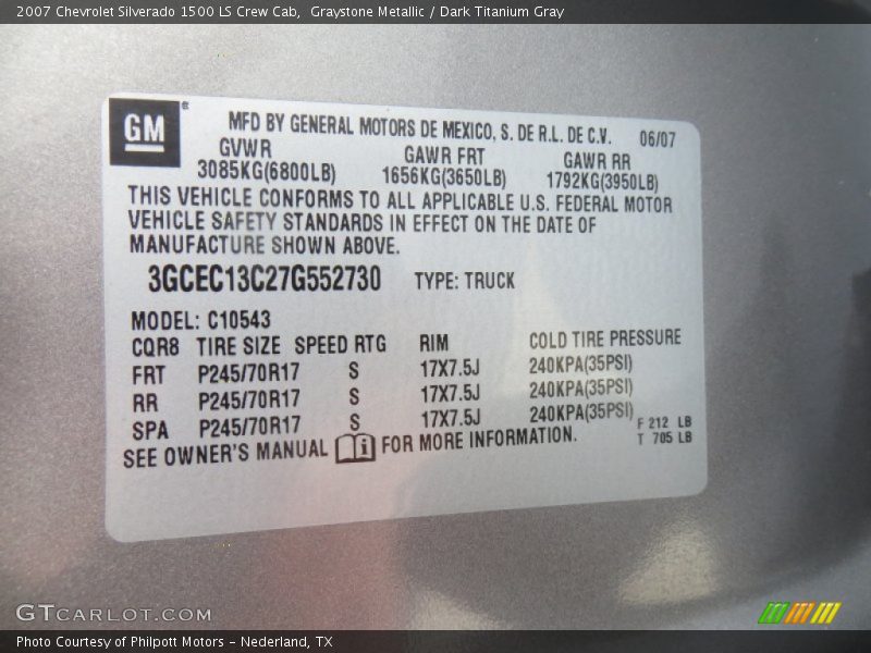 Graystone Metallic / Dark Titanium Gray 2007 Chevrolet Silverado 1500 LS Crew Cab