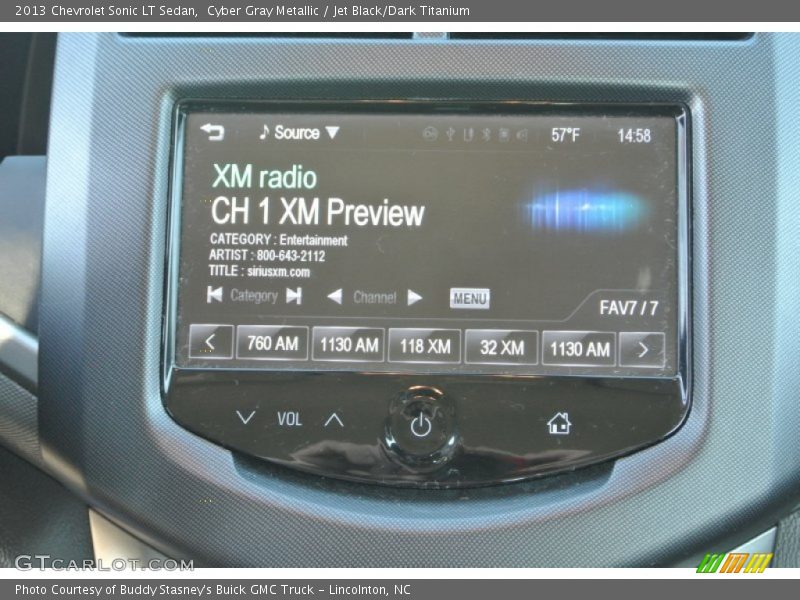 Cyber Gray Metallic / Jet Black/Dark Titanium 2013 Chevrolet Sonic LT Sedan