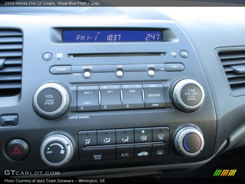 Royal Blue Pearl / Gray 2009 Honda Civic LX Coupe