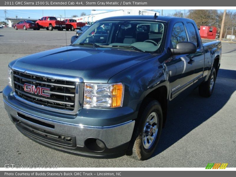 Storm Gray Metallic / Dark Titanium 2011 GMC Sierra 1500 SL Extended Cab 4x4