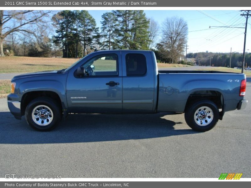 Storm Gray Metallic / Dark Titanium 2011 GMC Sierra 1500 SL Extended Cab 4x4