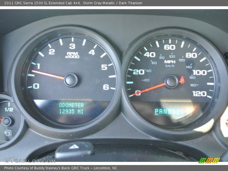 Storm Gray Metallic / Dark Titanium 2011 GMC Sierra 1500 SL Extended Cab 4x4