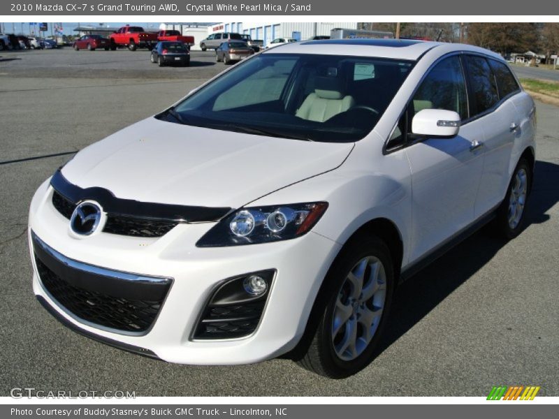 Crystal White Pearl Mica / Sand 2010 Mazda CX-7 s Grand Touring AWD