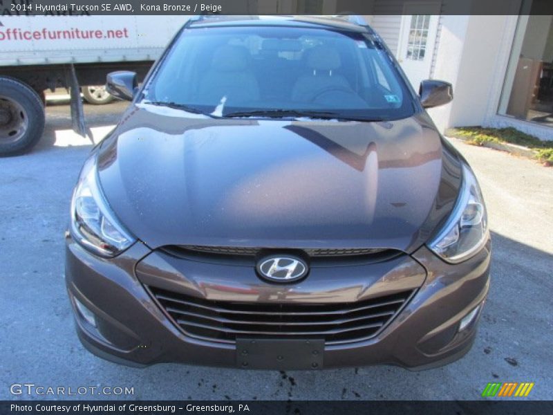 Kona Bronze / Beige 2014 Hyundai Tucson SE AWD