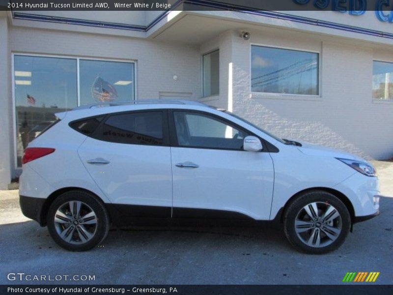 Winter White / Beige 2014 Hyundai Tucson Limited AWD