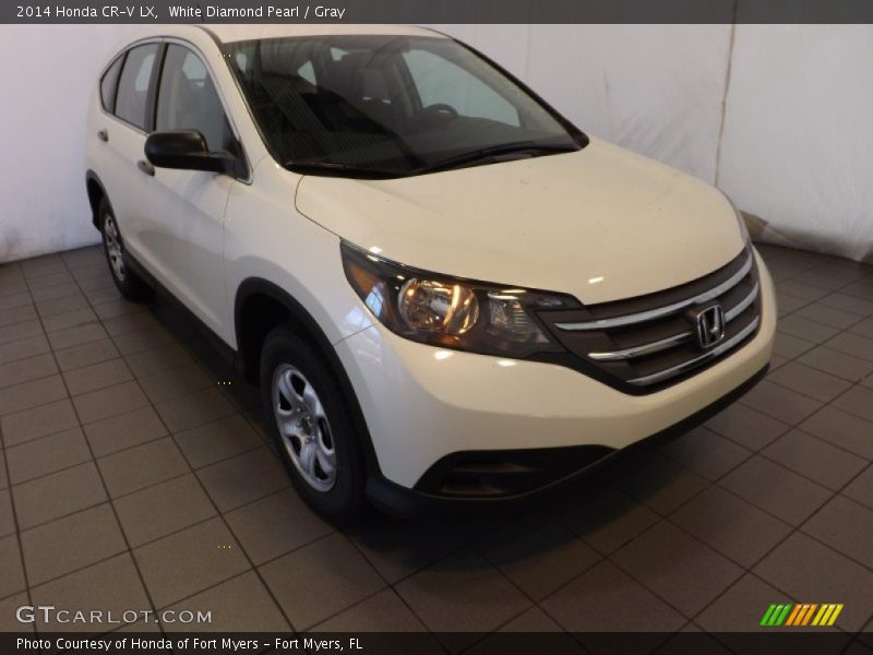 White Diamond Pearl / Gray 2014 Honda CR-V LX