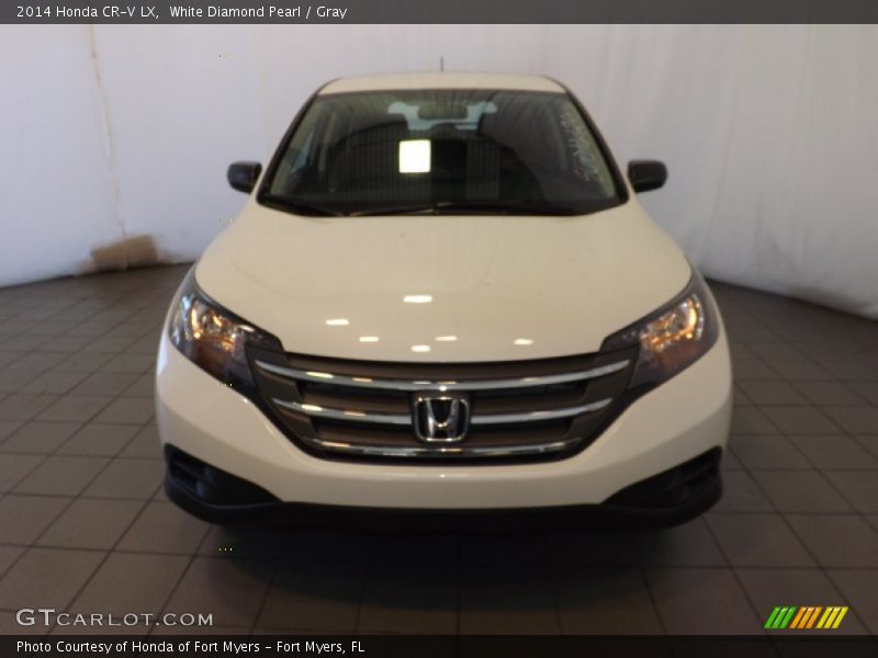 White Diamond Pearl / Gray 2014 Honda CR-V LX