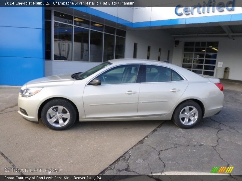 Champagne Silver Metallic / Jet Black/Titanium 2014 Chevrolet Malibu LS