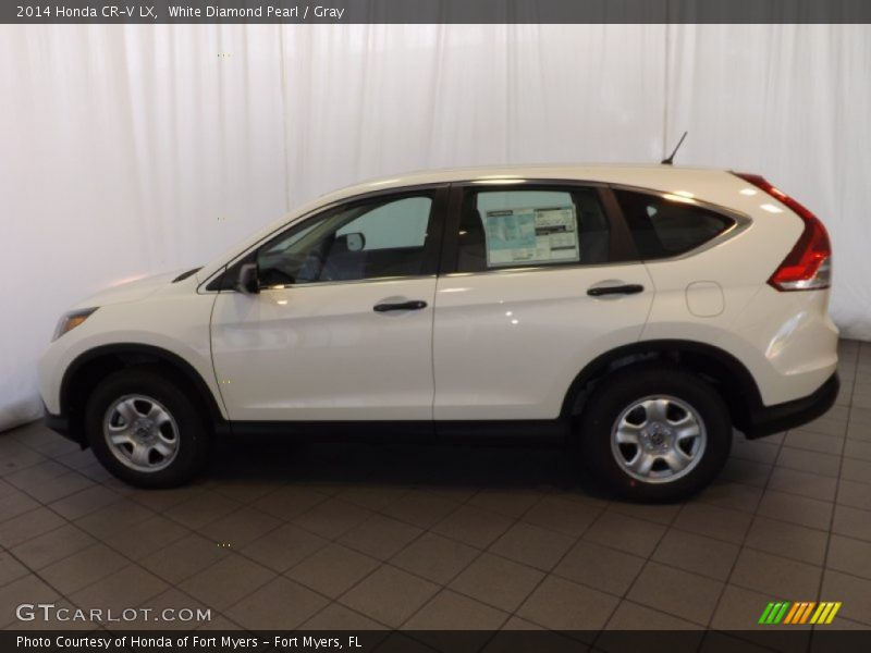 White Diamond Pearl / Gray 2014 Honda CR-V LX