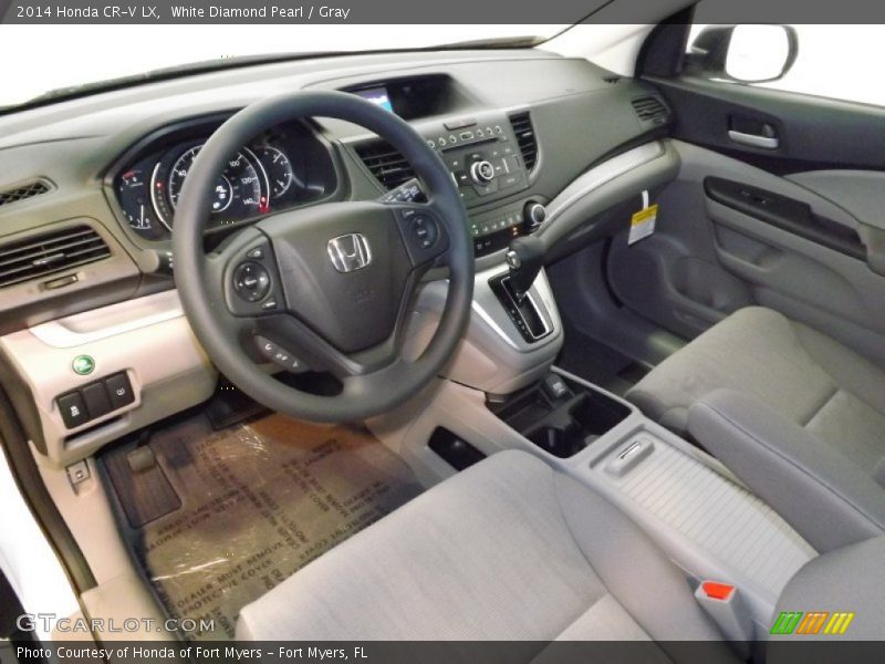 White Diamond Pearl / Gray 2014 Honda CR-V LX