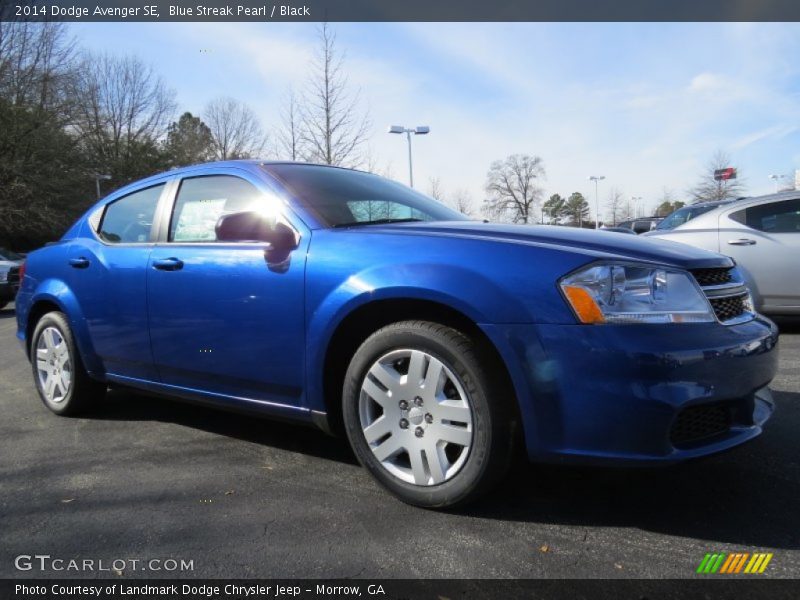 Blue Streak Pearl / Black 2014 Dodge Avenger SE