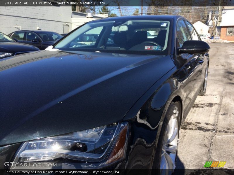 Emerald Black Metallic / Black 2013 Audi A8 3.0T quattro