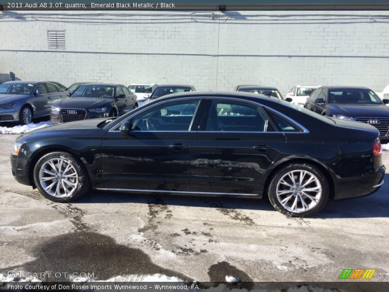 Emerald Black Metallic / Black 2013 Audi A8 3.0T quattro